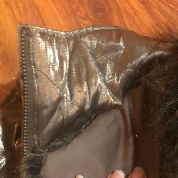 Chico’s fur collar Quilted vest. Bronze. 0 Chicos - Picture 5 of 6